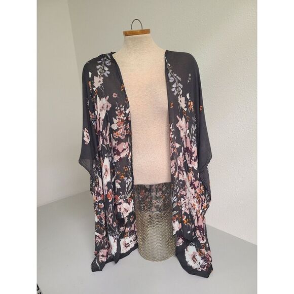 Maurices Moody Floral Lightweight Kimono Soft Rayon Lounge Girl Era‎ One Size - Picture 3 of 8